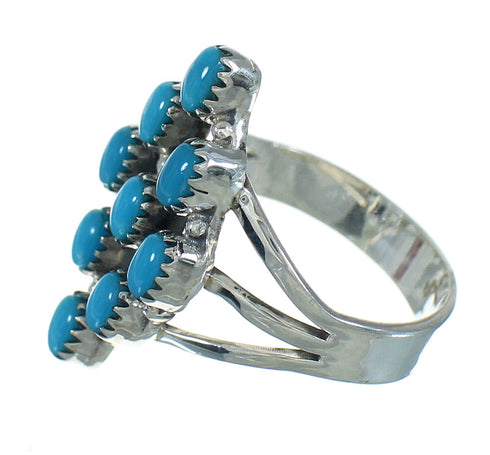 Southwestern Silver Turquoise Jewelry Ring Size 7-1/2 YX71563